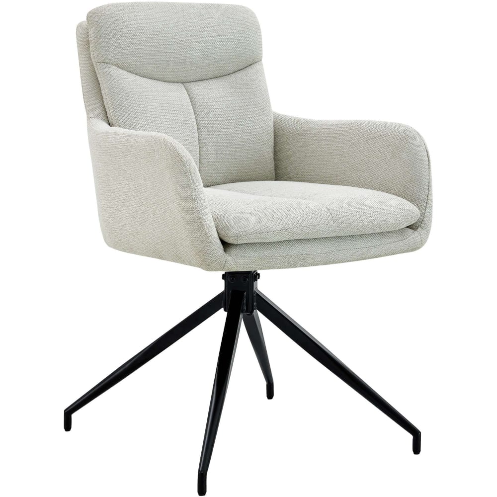 Esszimmerstuhl drehbar aus Stoff creme - Maisons Du Monde