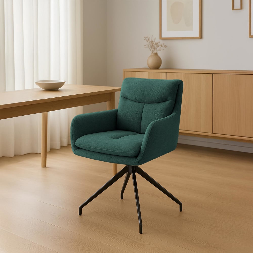 CLP Esszimmerstuhl drehbar aus Stoff grün style modern - Stoff