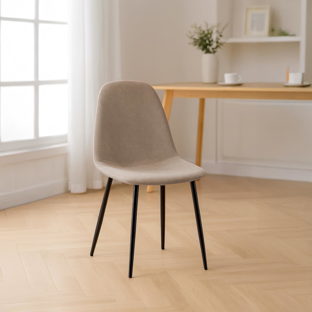 CLP Esszimmerstuhl mit Metallgestell aus Stoff creme style modern Beige Stoff