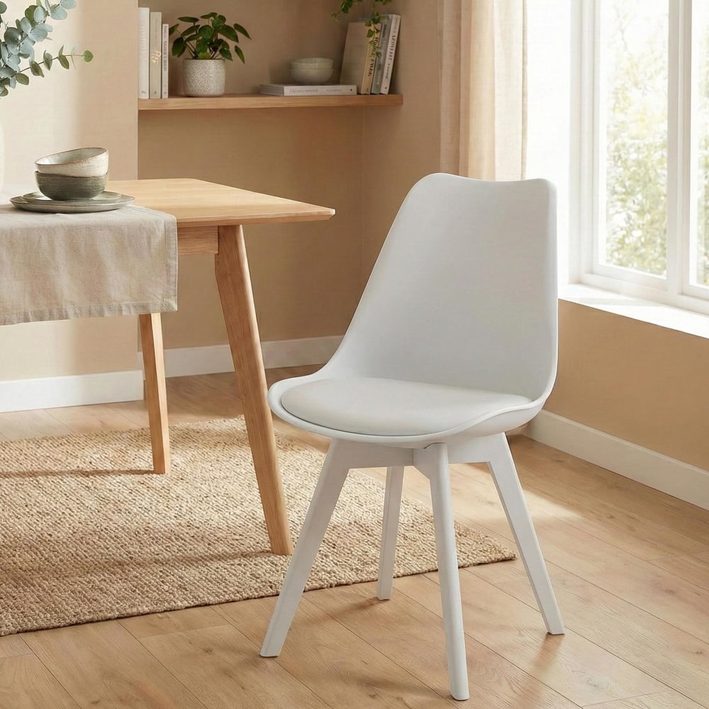CLP Esszimmerstuhl mit Sitz aus Kunststoff weiß/weiß style modern - Harz