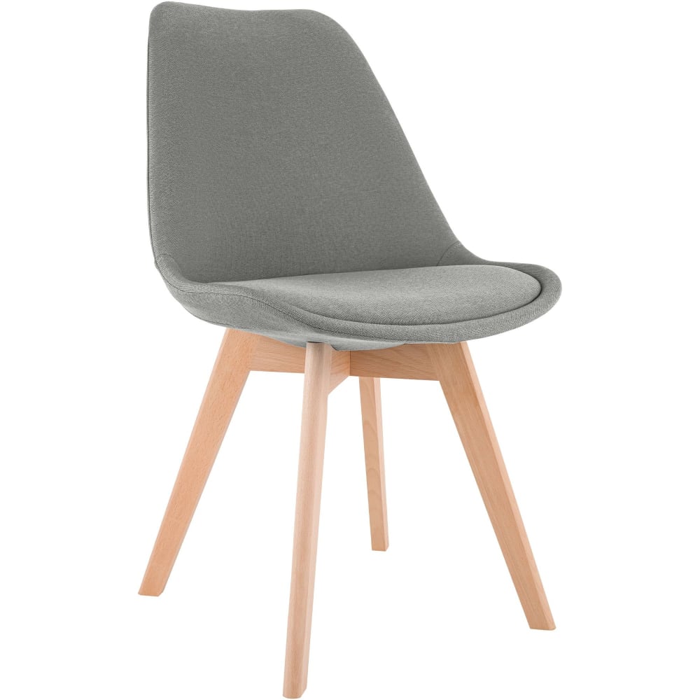 Esszimmerstuhl mit Sitz aus Stoff hellgrau - Maisons Du Monde