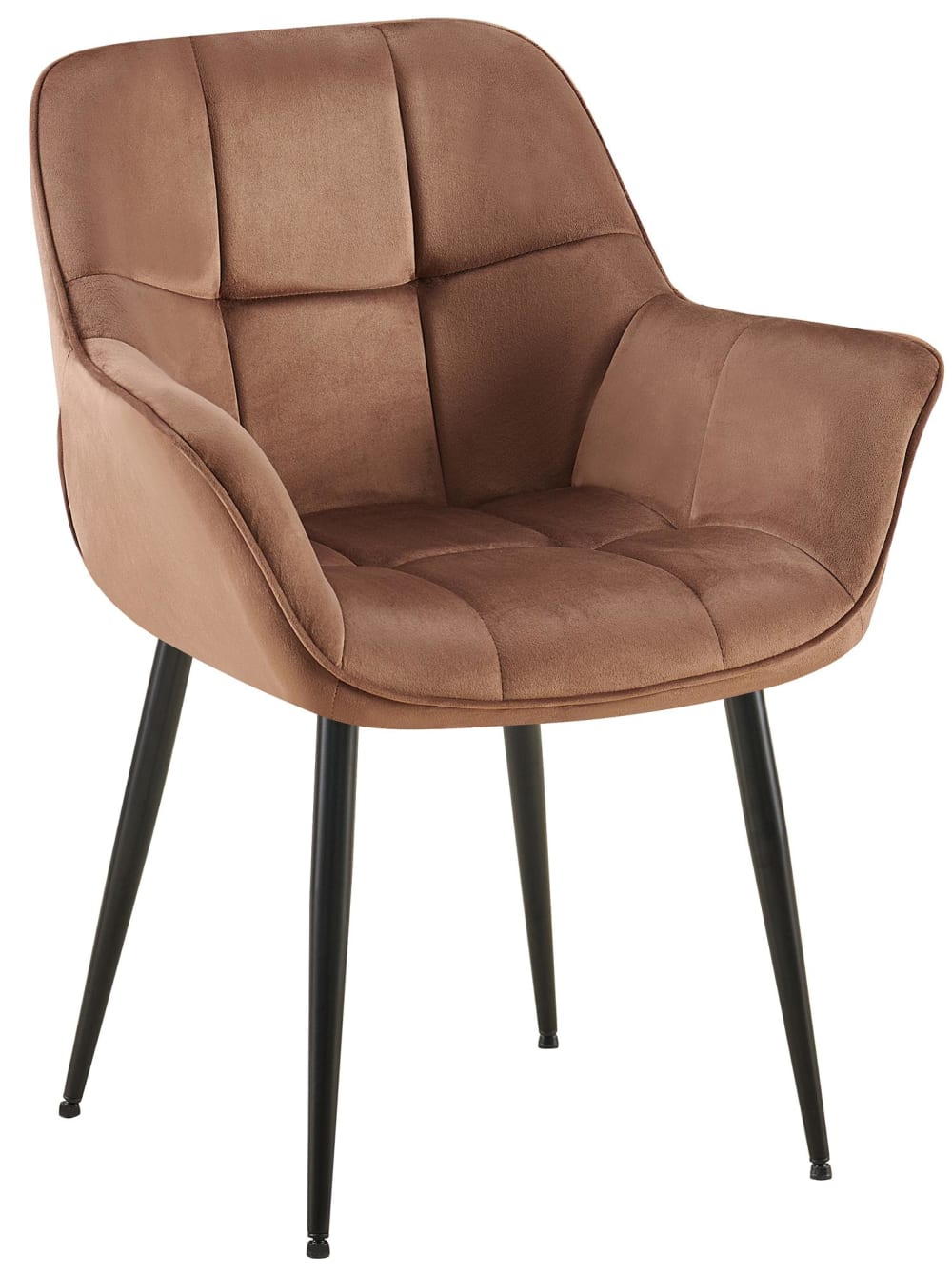 CLP Esszimmerstuhl mit Fußgestell aus Samt braun style modern - Samt