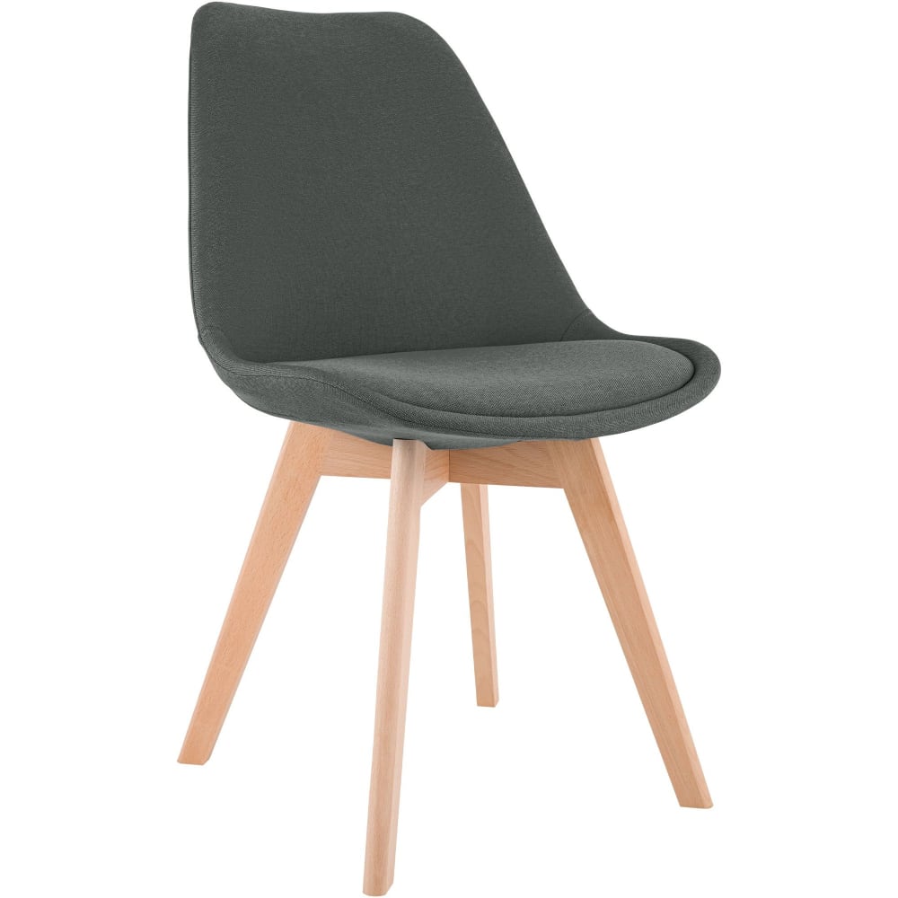 Esszimmerstuhl mit Sitz aus Stoff dunkelgrau - Maisons Du Monde