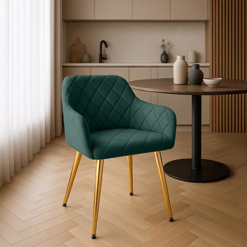 CLP Esszimmerstuhl mit Fußgestell aus Samt grün style modern - Samt