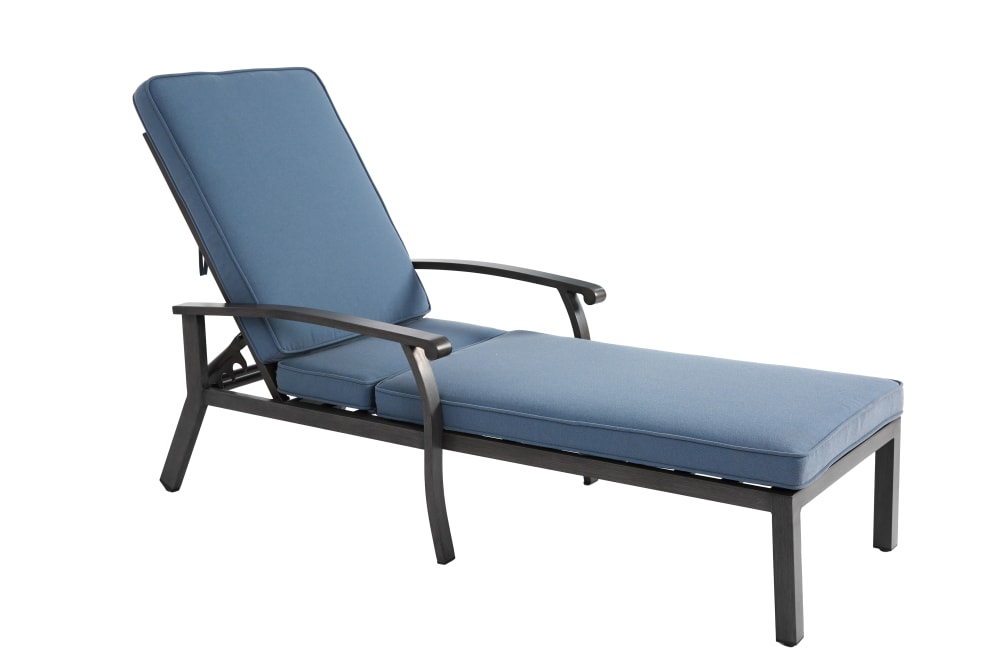 Transat réglable en - coussin bleu