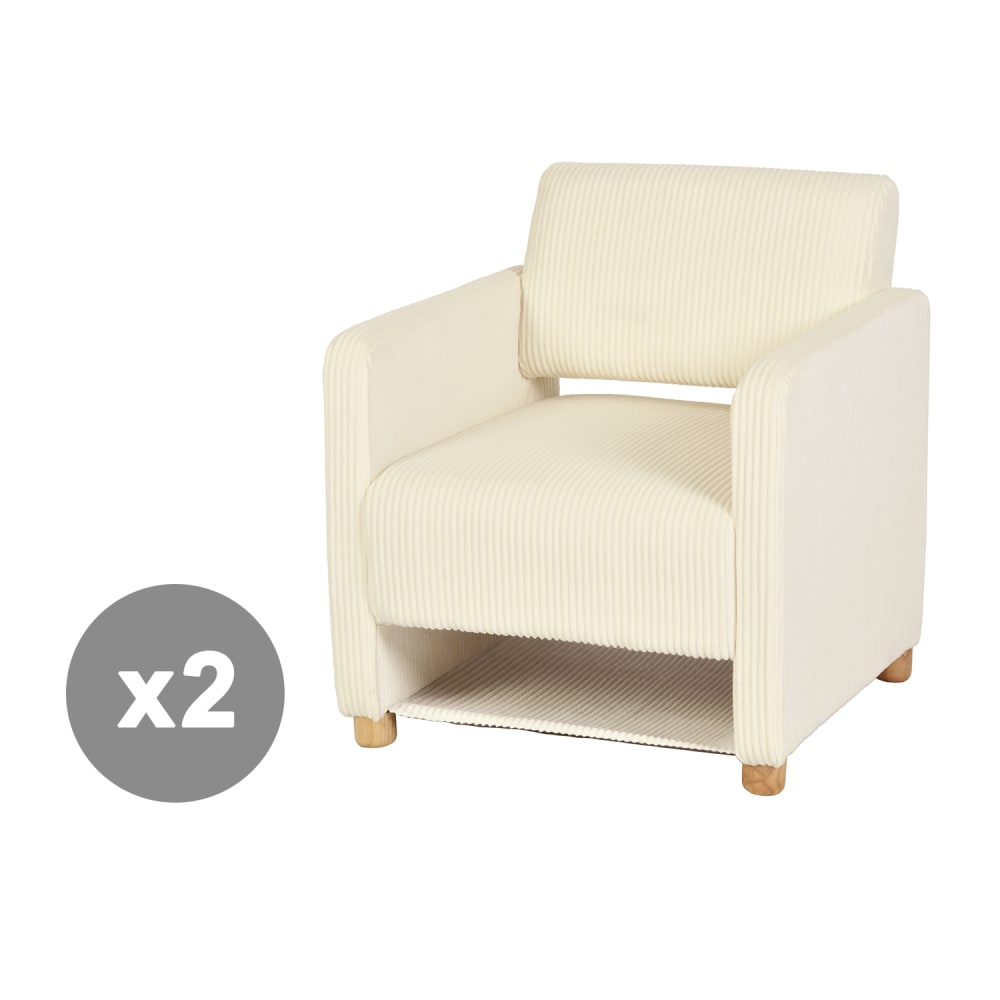 Lot de 2 fauteuils côtelés