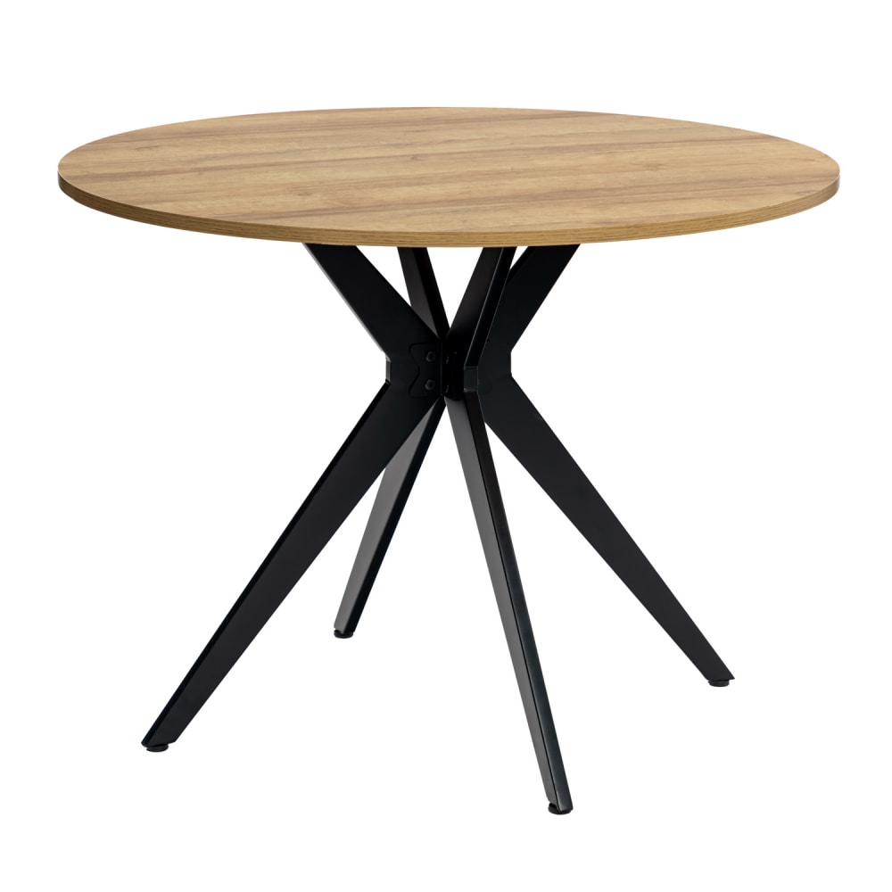 Meubles Cosy Runder Esstisch 100 cm Eiche Holzoptik MDF Industriestil style industrial Mehrfarbig Holz