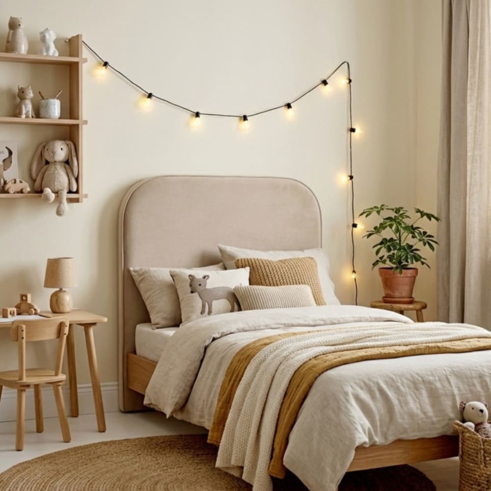 Gepolstertes Kopfteil Spanplatte beige 90/105cm - Maisons Du