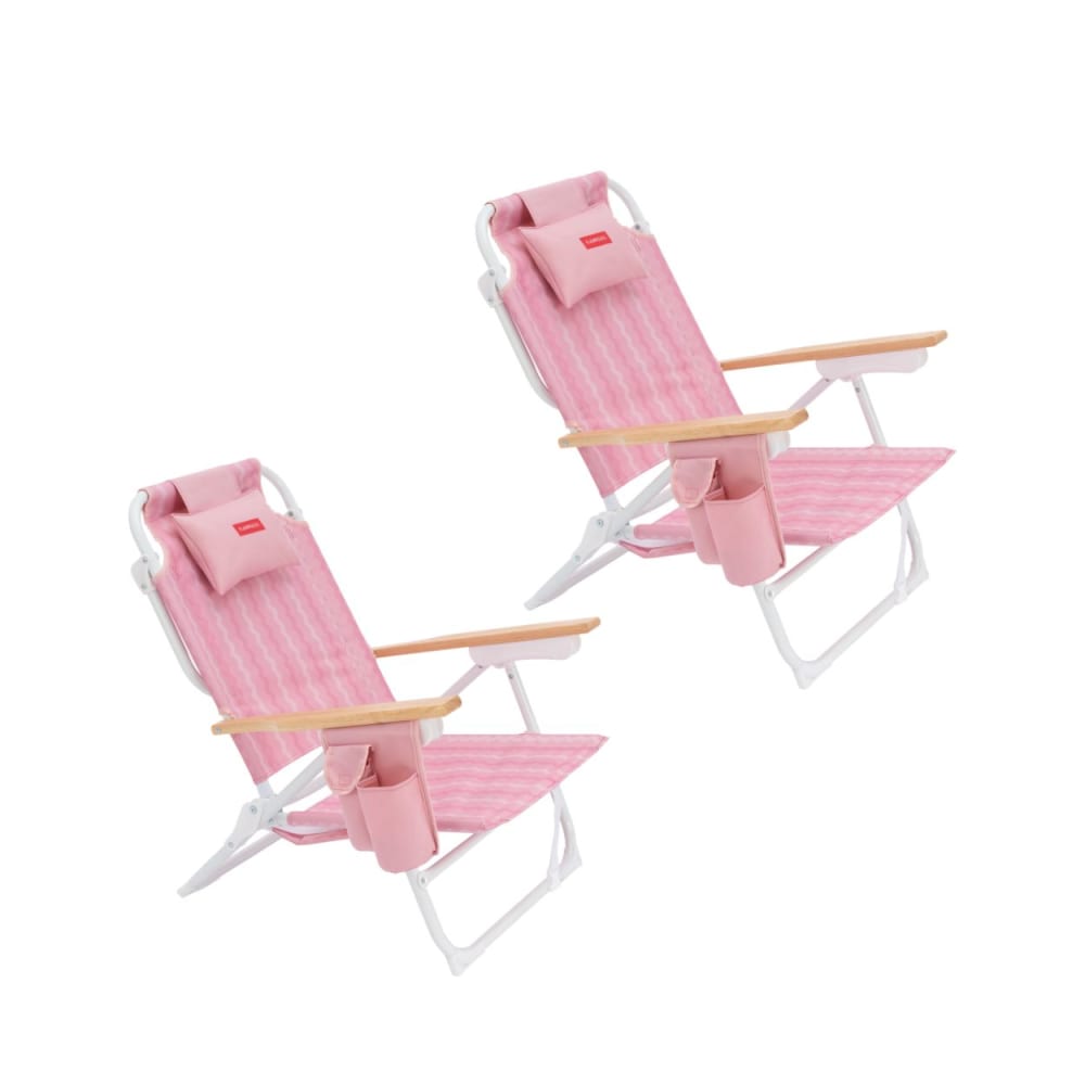 Flamingueo 2er Set klappbare Strandstühle, Rosa Rosa Pes - Polyester