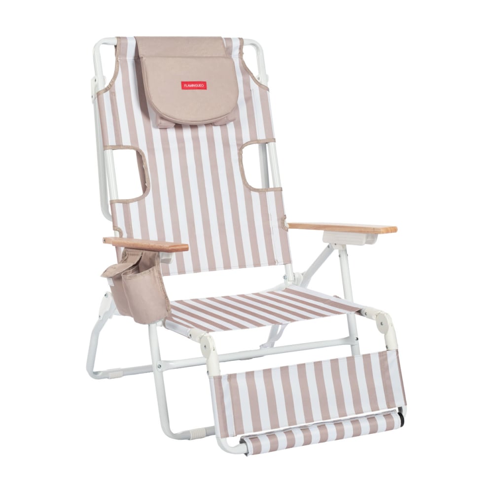 Flamingueo Silla playa reclinable reposapiés aluminio