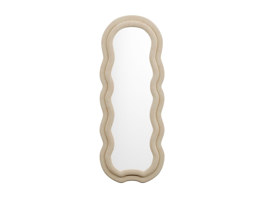 Miroir mural velours beige