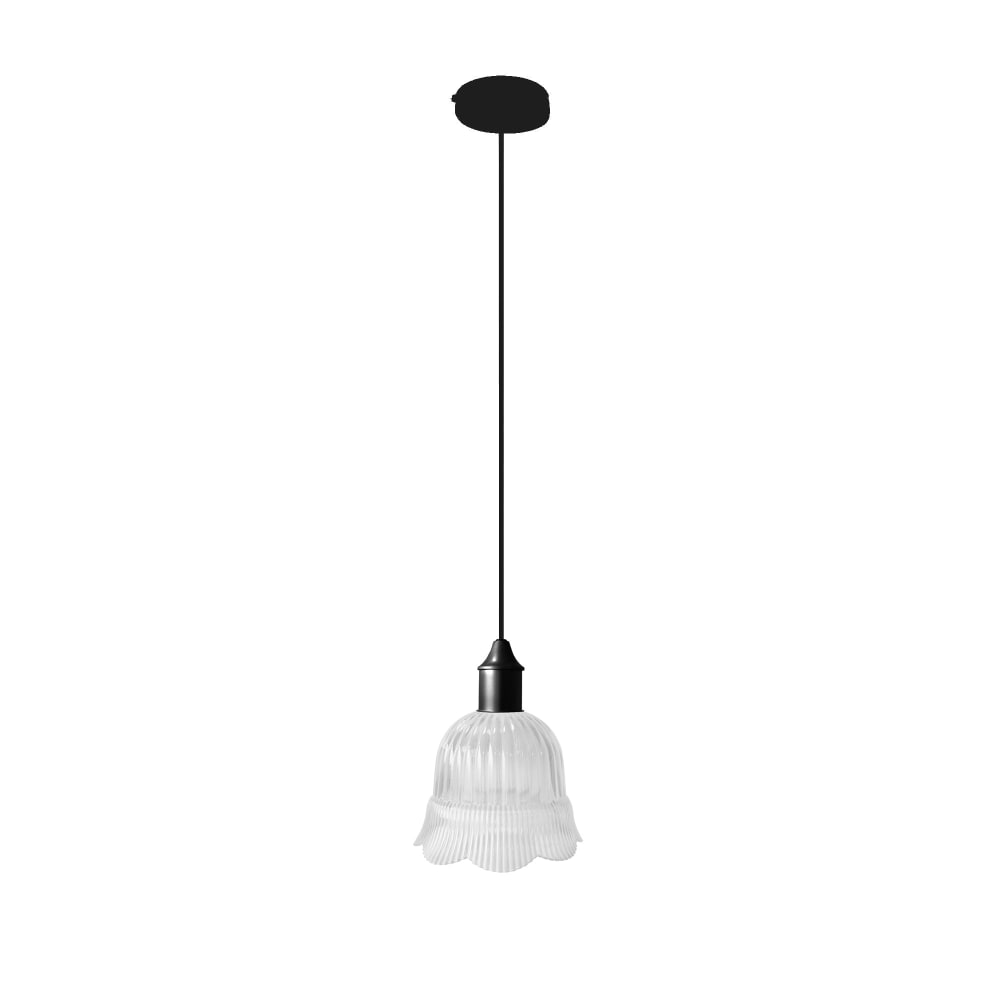 Suspension métal cable tulipe transparent D18,5cm — vue 4