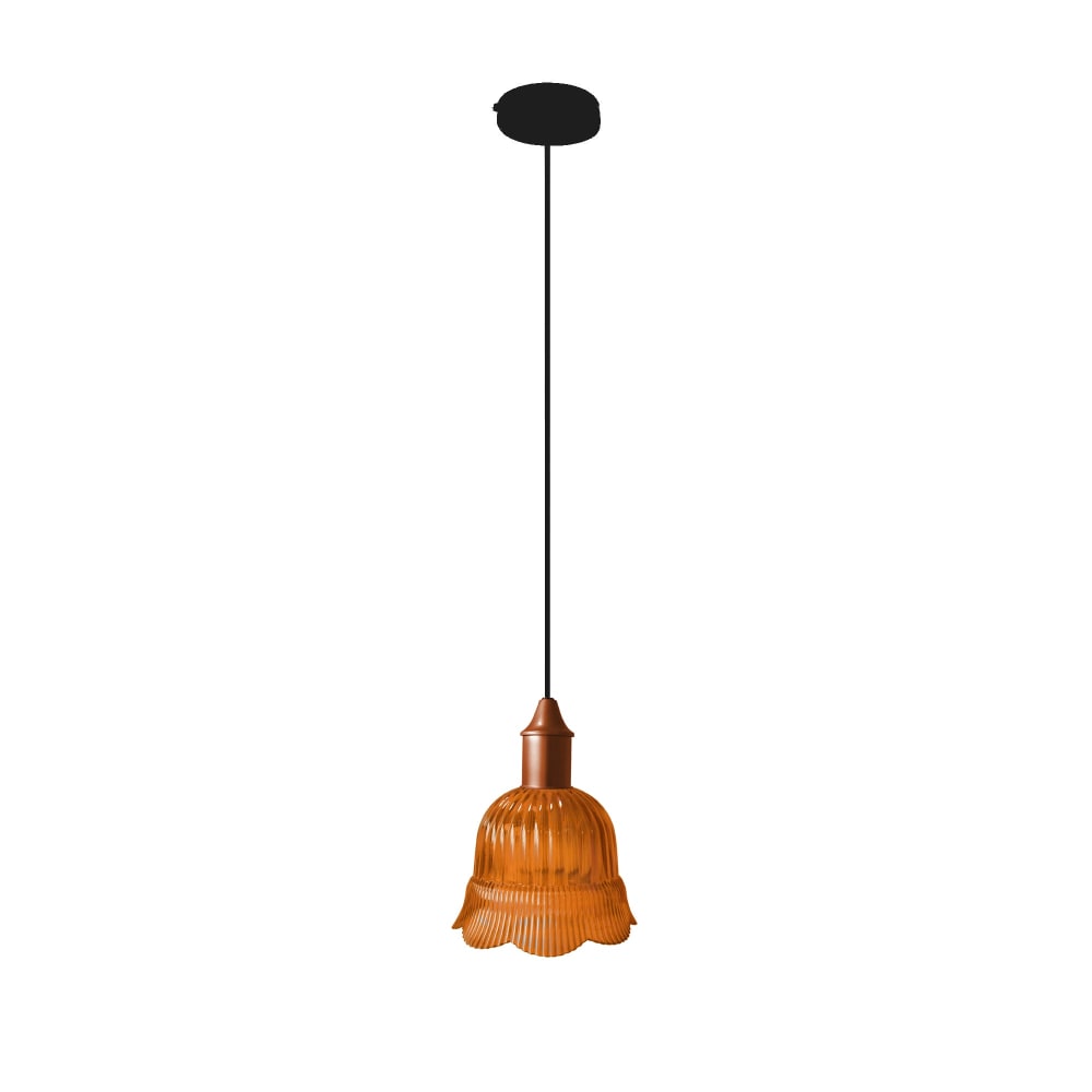Suspension métal cable tulipe orange D18,5cm — vue 4
