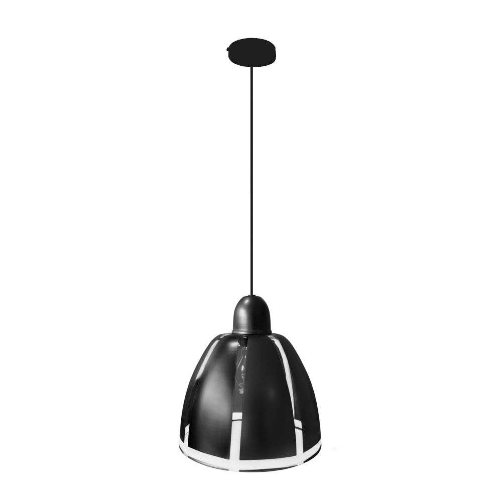 Suspension métal cable dôme noir D29cm — vue 4