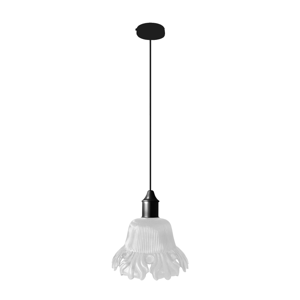 Suspension métal cable tulipe noir D23cm — vue 4