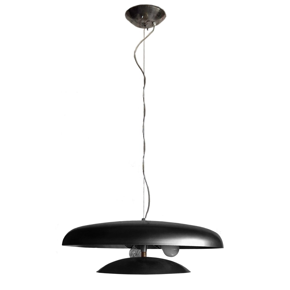Suspension métal cable ronde anthracite D64cm — vue 4