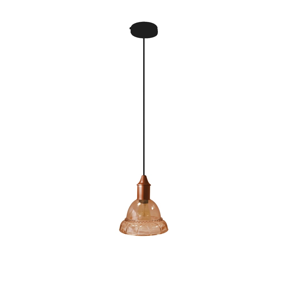 Suspension métal cable tulipe orange D16cm — vue 4