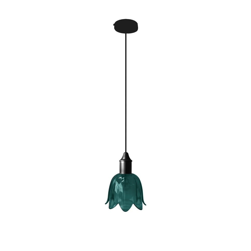 Suspension métal cable tulipe bleu D15,5cm — vue 4