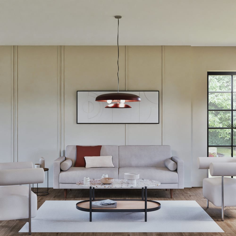 Suspension métal cable ronde cuivre D64cm — vue 3