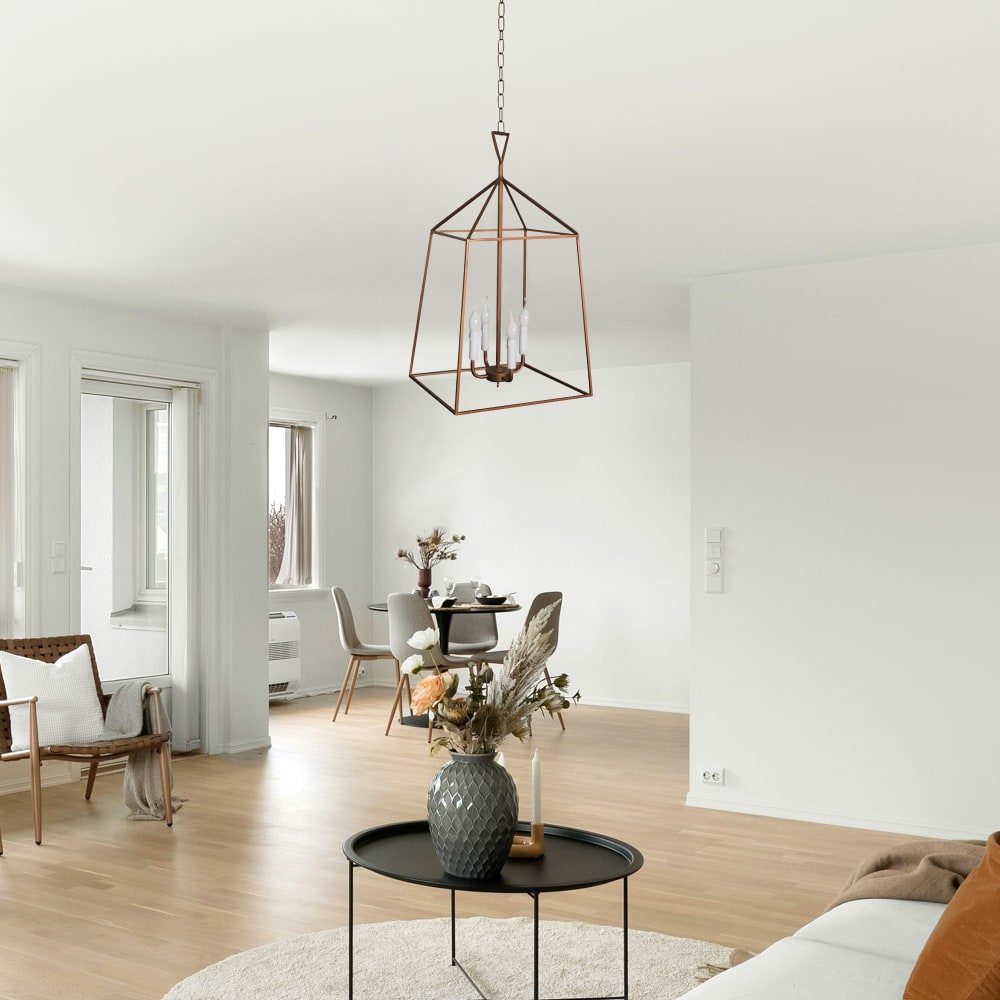 Suspension métal cable carré cuivre D0cm — vue 3