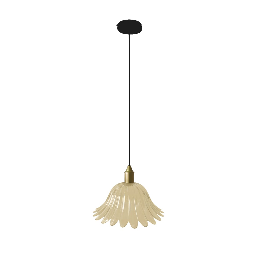 Suspension métal cable tulipe ambre D27,5cm — vue 4