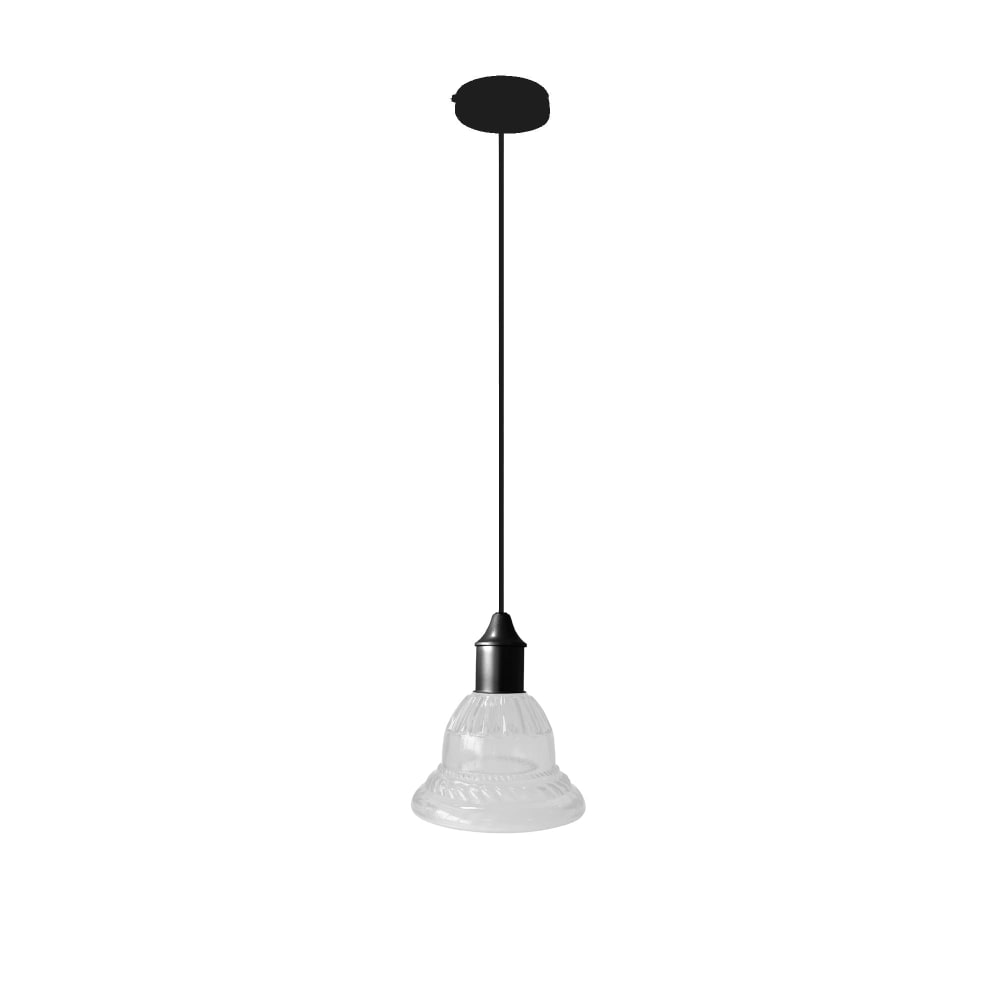 Suspension métal cable tulipe transparent D16,5cm — vue 4