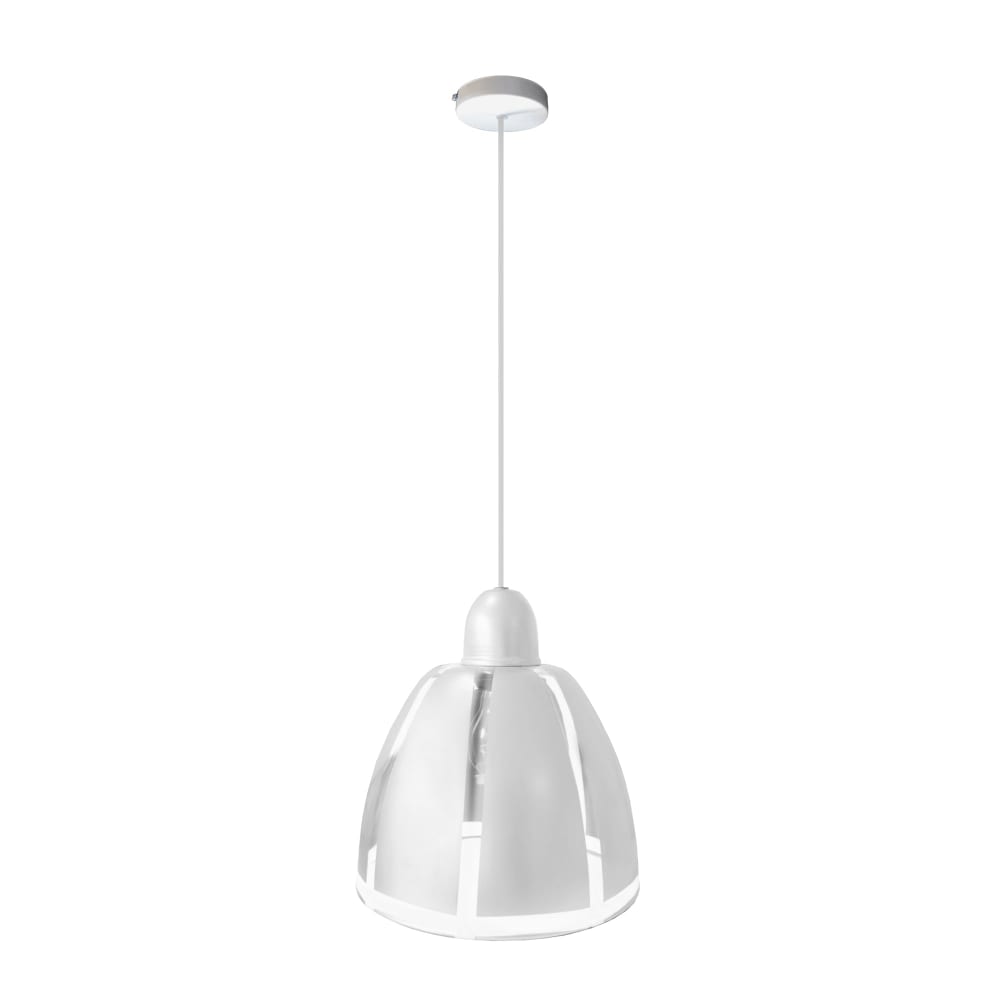 Suspension métal cable dôme blanc D29cm — vue 4