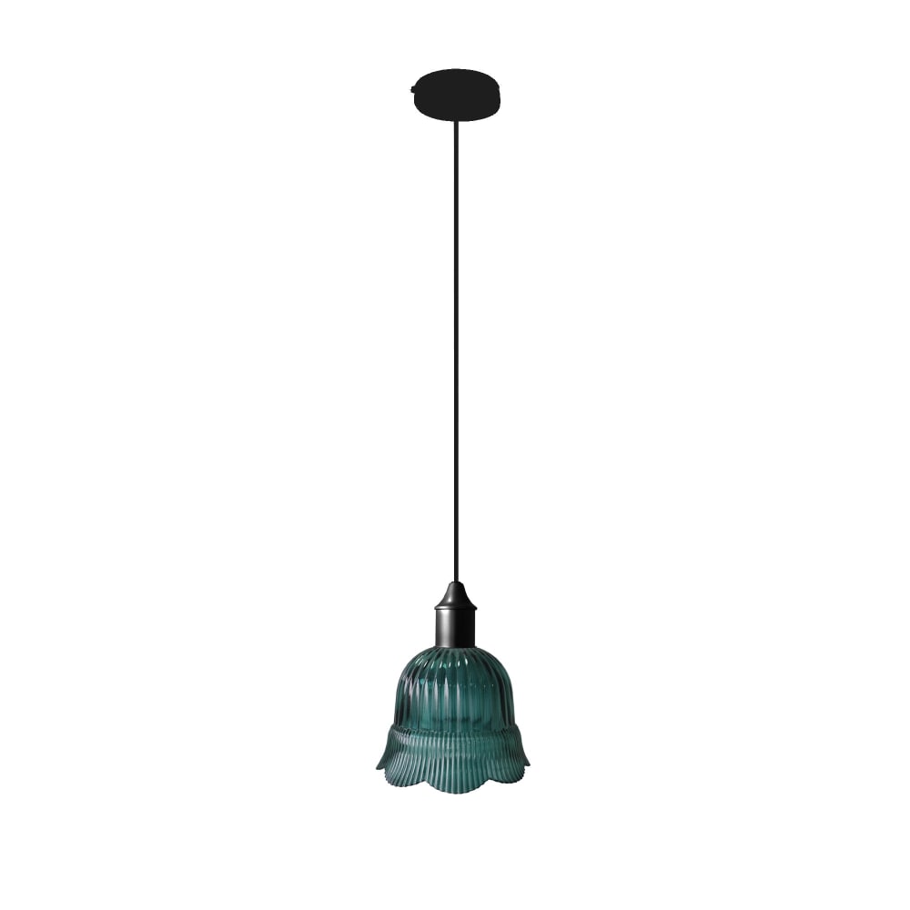 Suspension métal cable tulipe bleu D18,5cm — vue 4