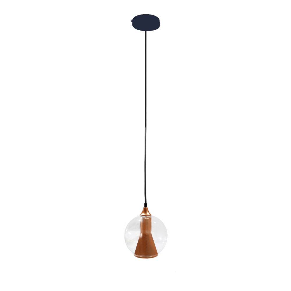 Suspension métal cable asymétrique cuivre D18cm — vue 4