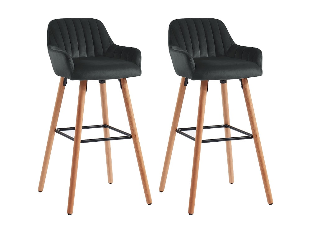 Tabouret de bar velours noir