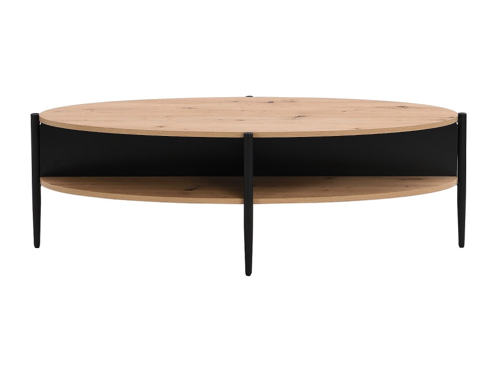 Table basse fixe effet bois noir