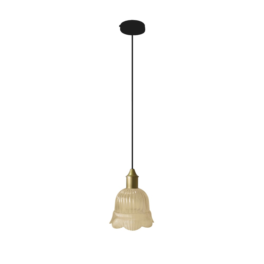 Suspension métal cable tulipe ambre D18,5cm — vue 4
