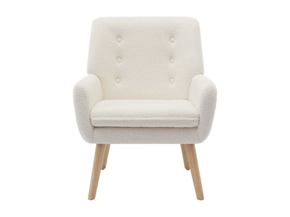 Fauteuil droit polyester blanc