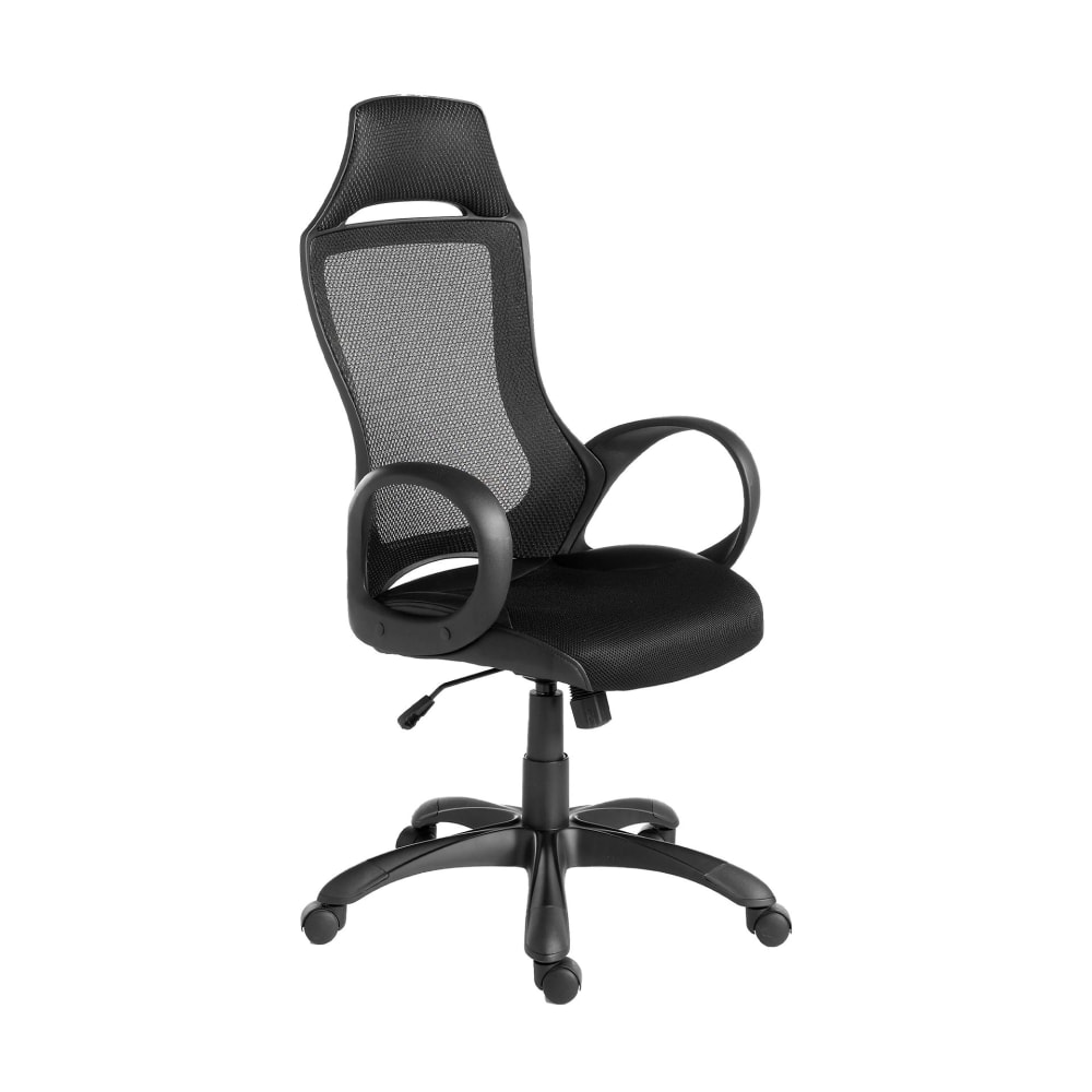 Fauteuil de bureau pivotante en tissu noir