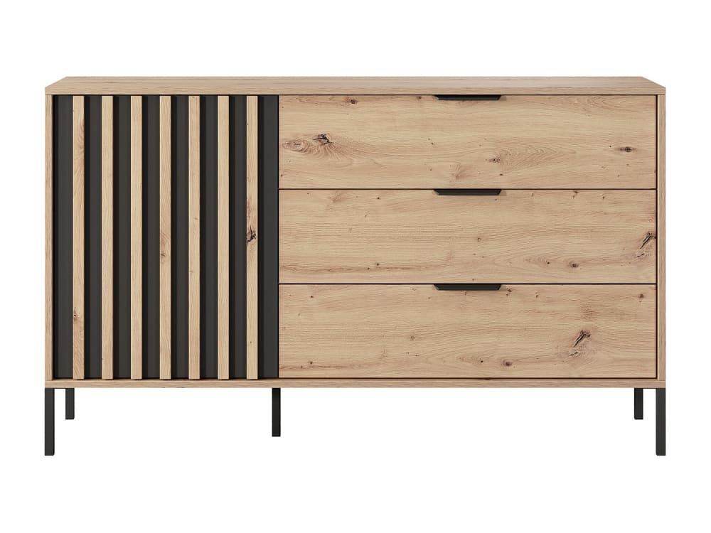 commode effet bois noir