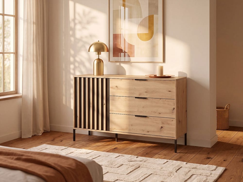 Commode panneau de particule noir