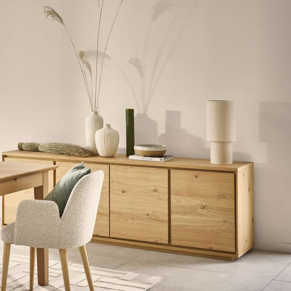 Lampe à poser en tissu crème — vue 3