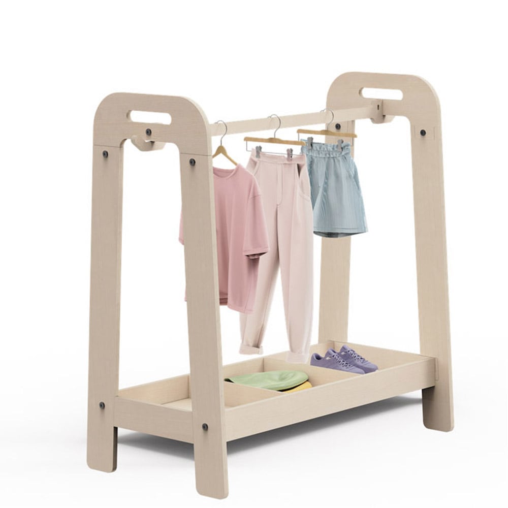 MAMATOYZ Myhanger Garderobenschrank Für 24+ Personen Beige Holz