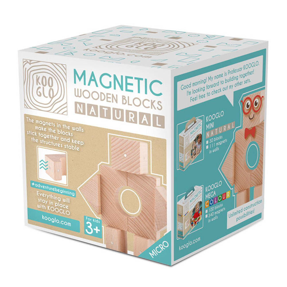 KOOGLO Micro Prof Set Aus 7 Magnetischen Holzteilen BEIGE HOLZ Kinder