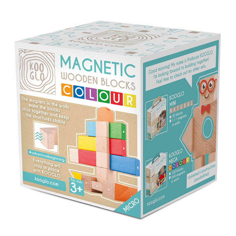 KOOGLO Micro Ship Set Aus 17 Magnetischen Holzteilen MEHRFARBIG HOLZ Kinder