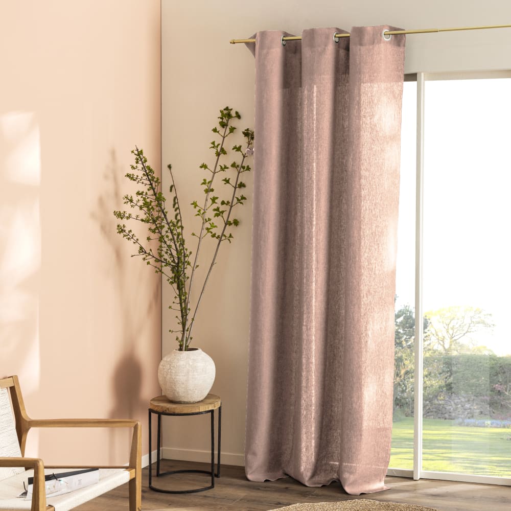 Rideau à œillets en - vieux rose