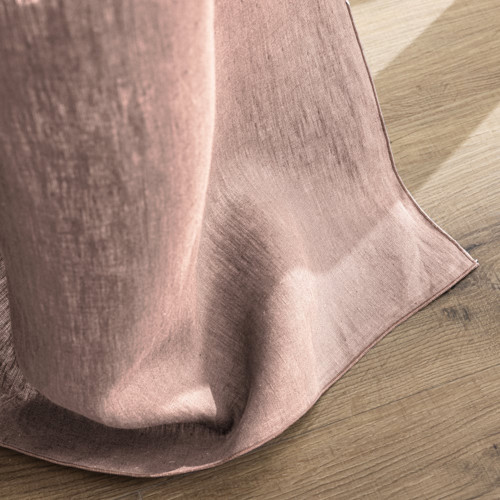 Rideau à œillets en pur lin lavé Vieux rose 150x260cm - Maisons du Monde