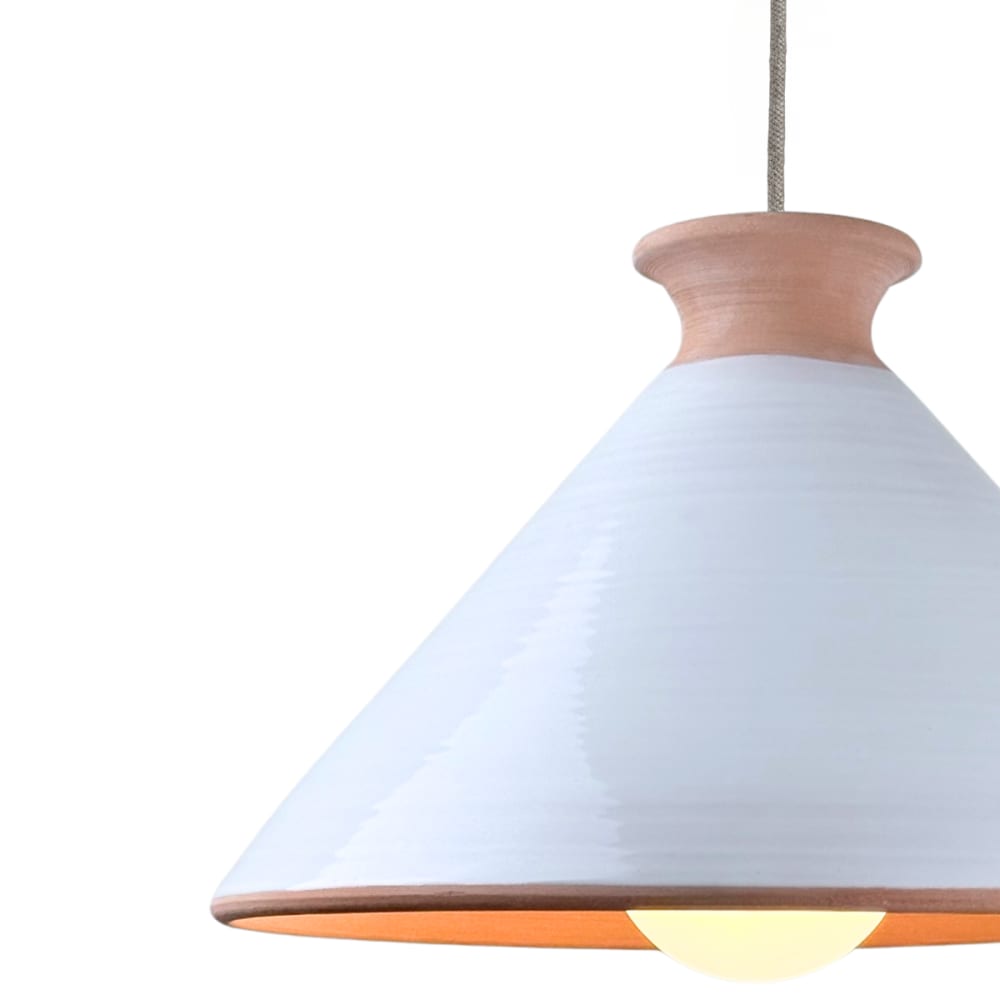 Suspension en terre cuite émaillée blanc d.25cm — vue 4