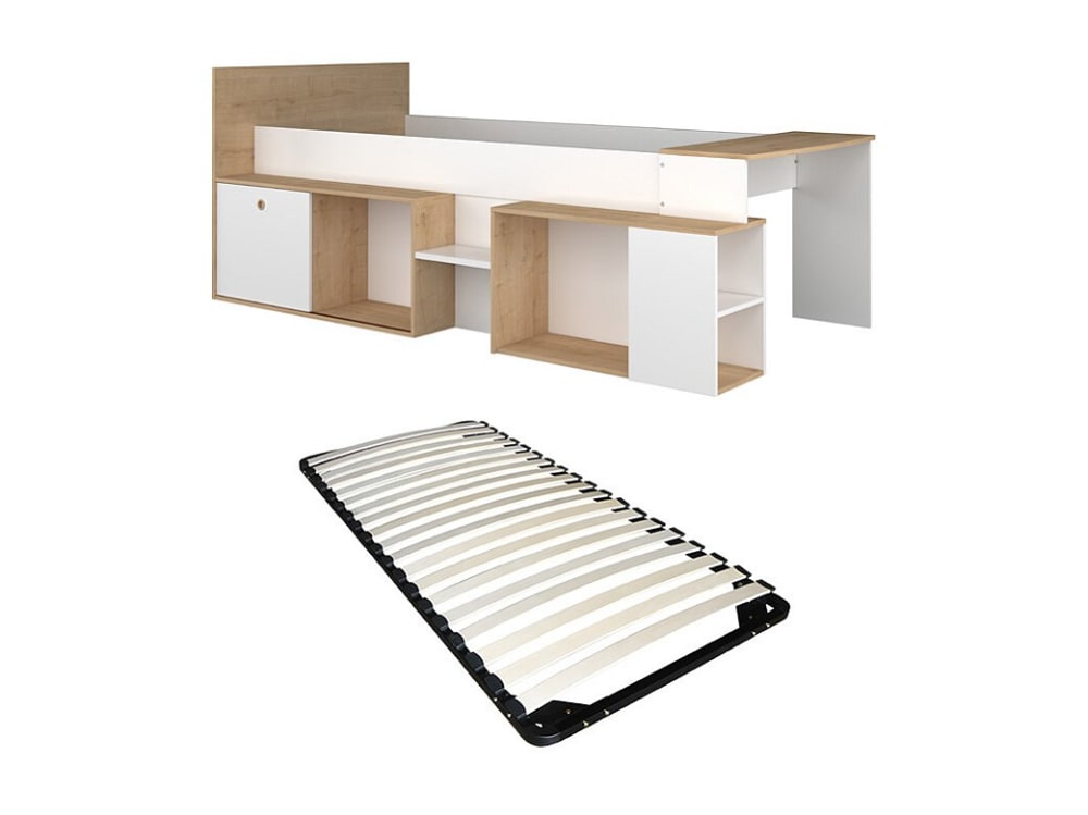 Lit combiné panneau de particule naturel clair 90 x 200 Lit combiné panneau de particule naturel clair 90 x 200