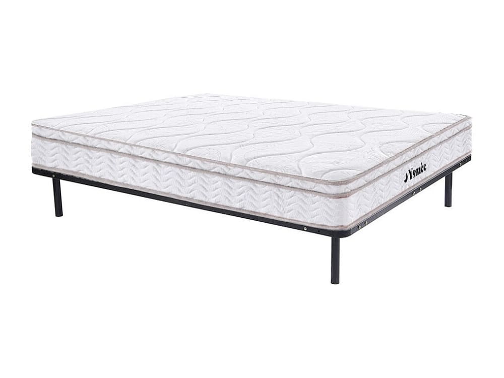 Matelas et sommier à lattes métal noir 140 x 200
