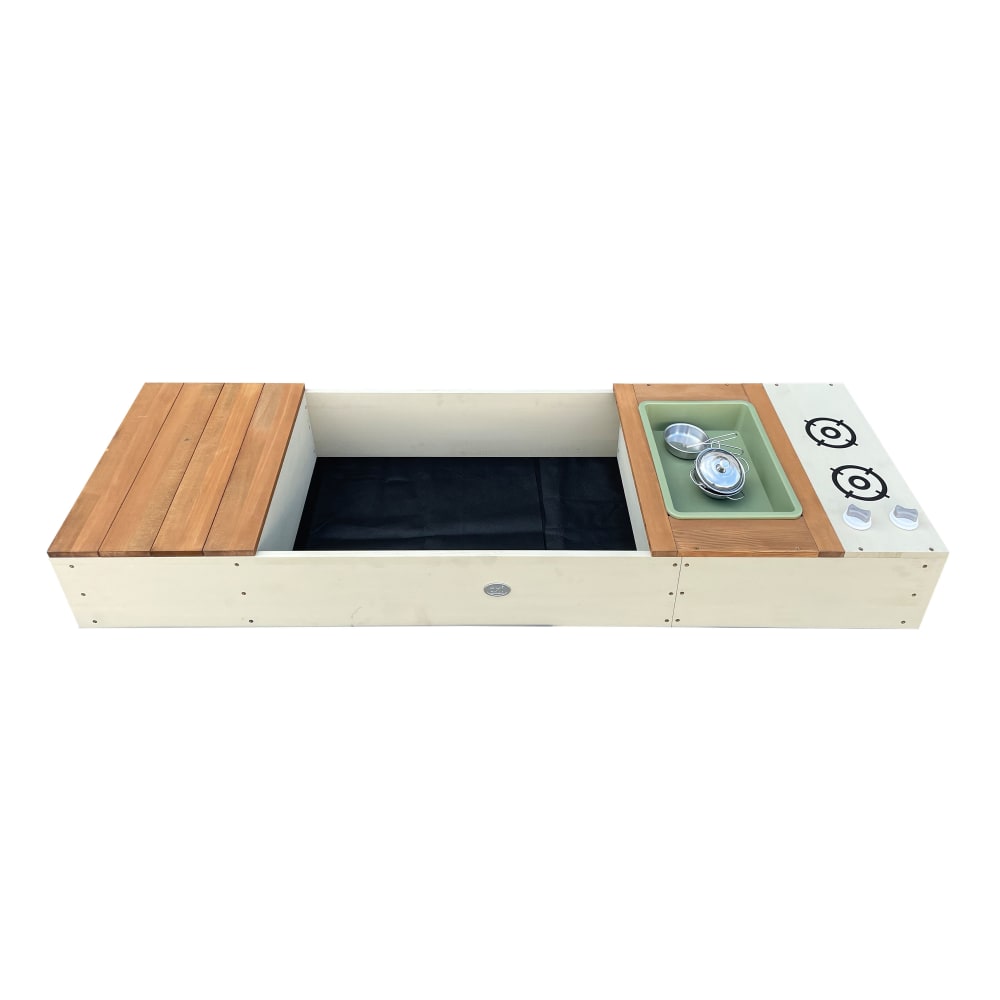 Sandkasten aus Holz, 160 x 50 x 20 cm, Beige/Braun - Maisons Du