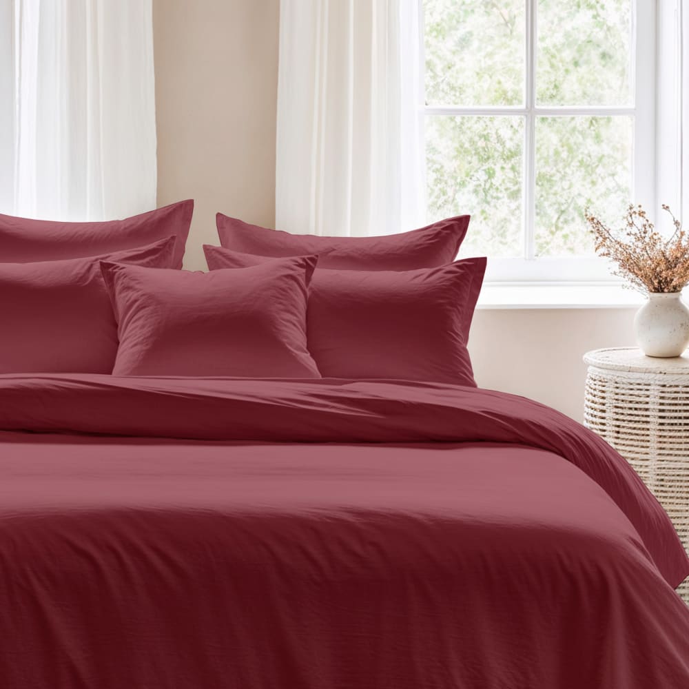 Kissenbezug Baumwolle 200TC Bordeaux 65x65 cm - Maisons Du Monde