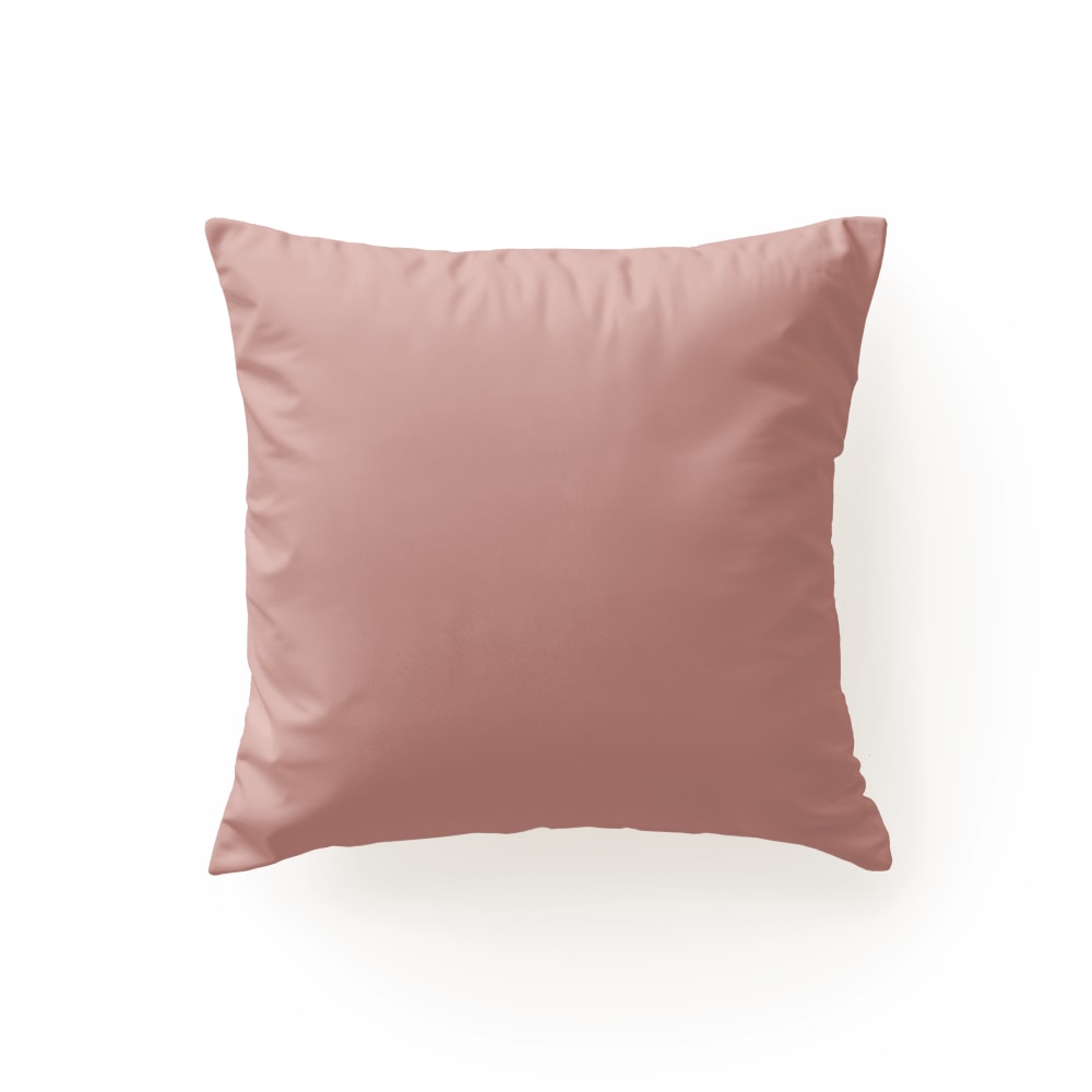 Taie de coussin coton 200 fils rose poudré 65x65 cm