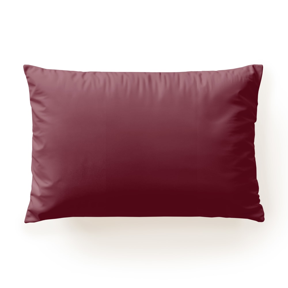 Taie d’oreiller coton 200 fils bordeaux 50x80 cm