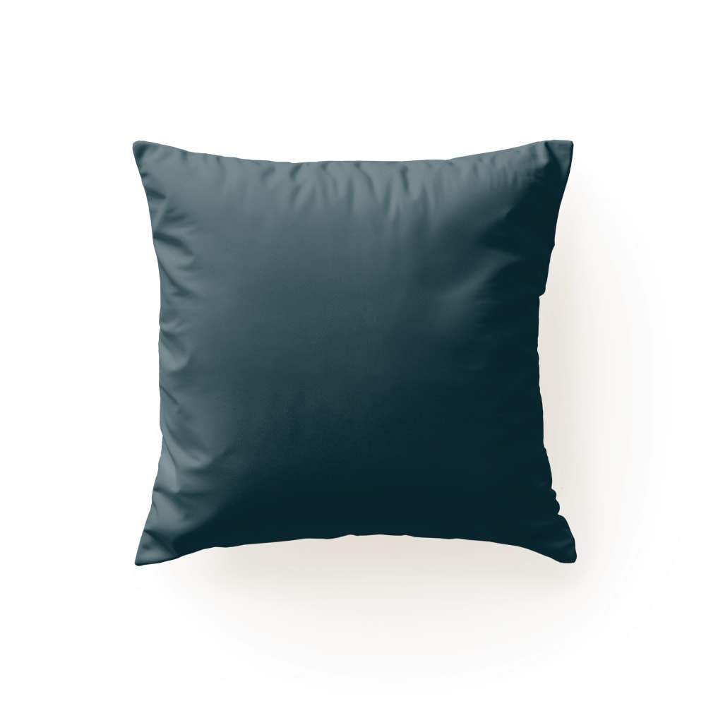 Taie de coussin coton 200 fils bleu pétrole 65x65 cm